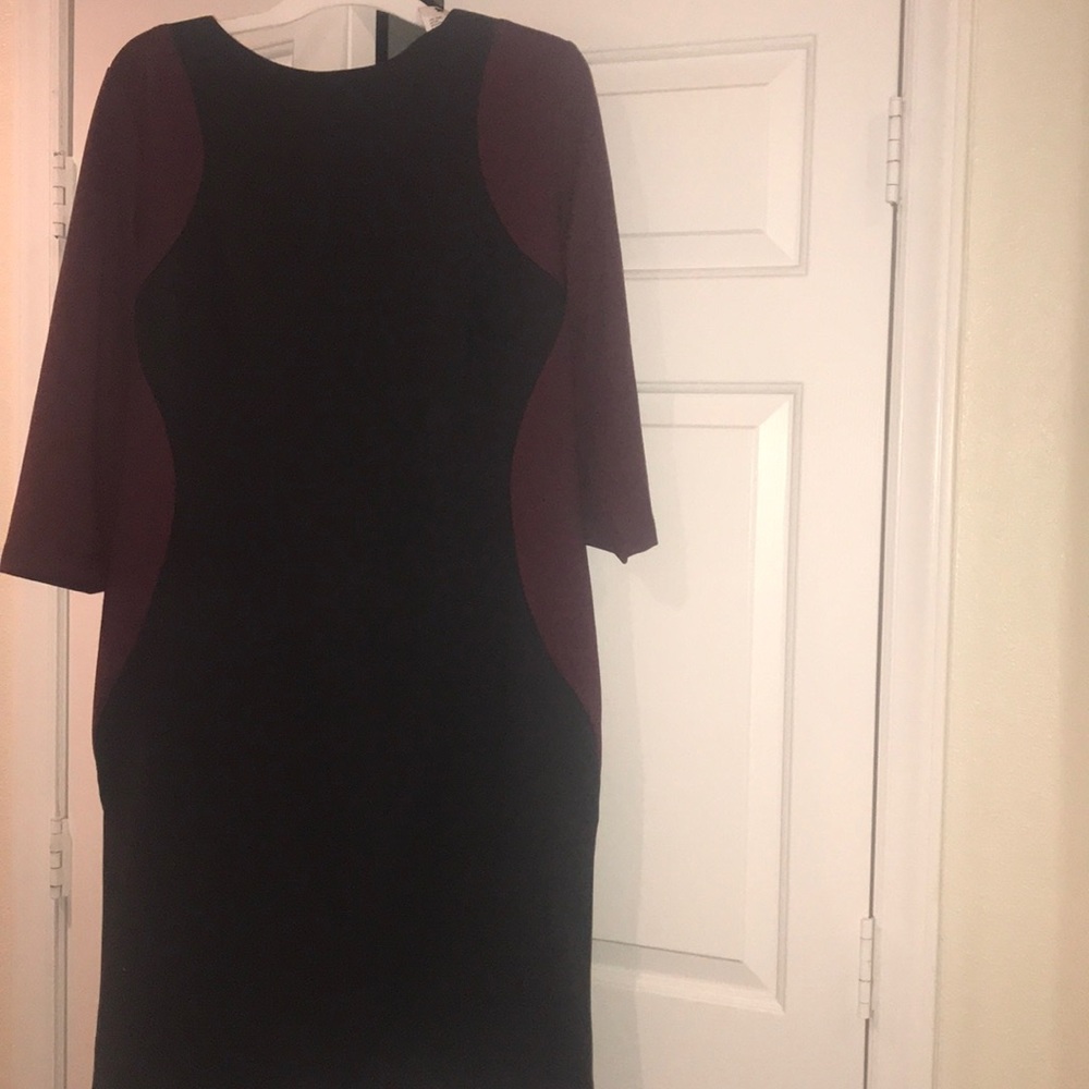 Burgundy and black polyester dressLaneBryant